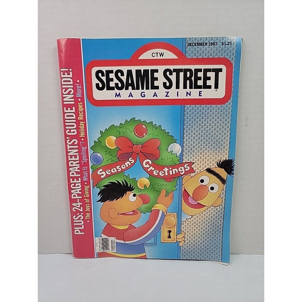 Vintage Sesame Street Magazine Dec 1987 Holiday Season’s Greetings Bert Ernie